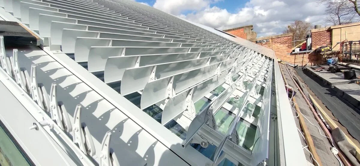 Sunshield External Louvres commercial roof open