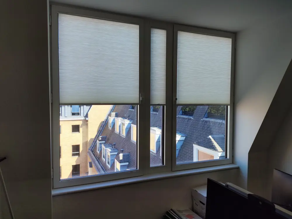 white office pleated blinds