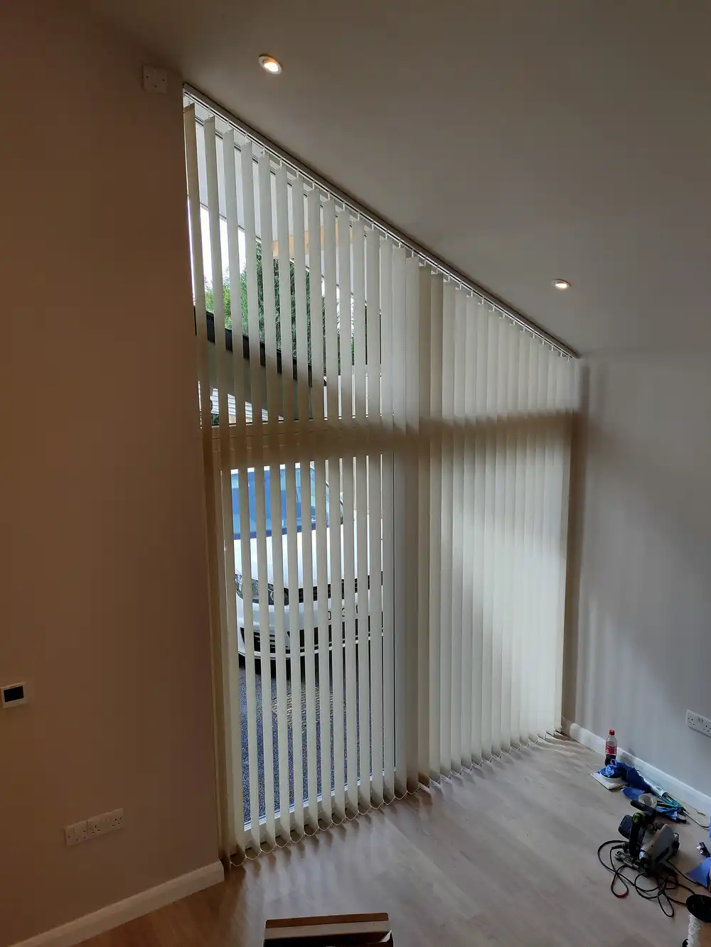 Bespoke Motorised Louvre Blinds for Sloping Windows