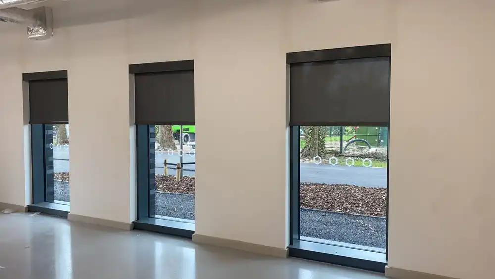 roller blinds in commercial building