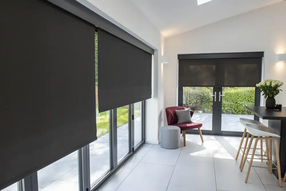 Motorised blinds in kitchen