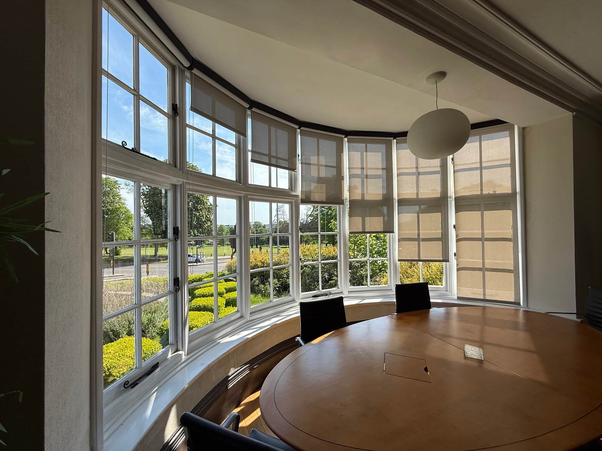 roller blinds in conference room