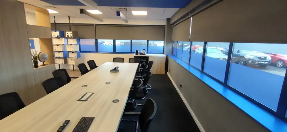 roller blinds in conference room