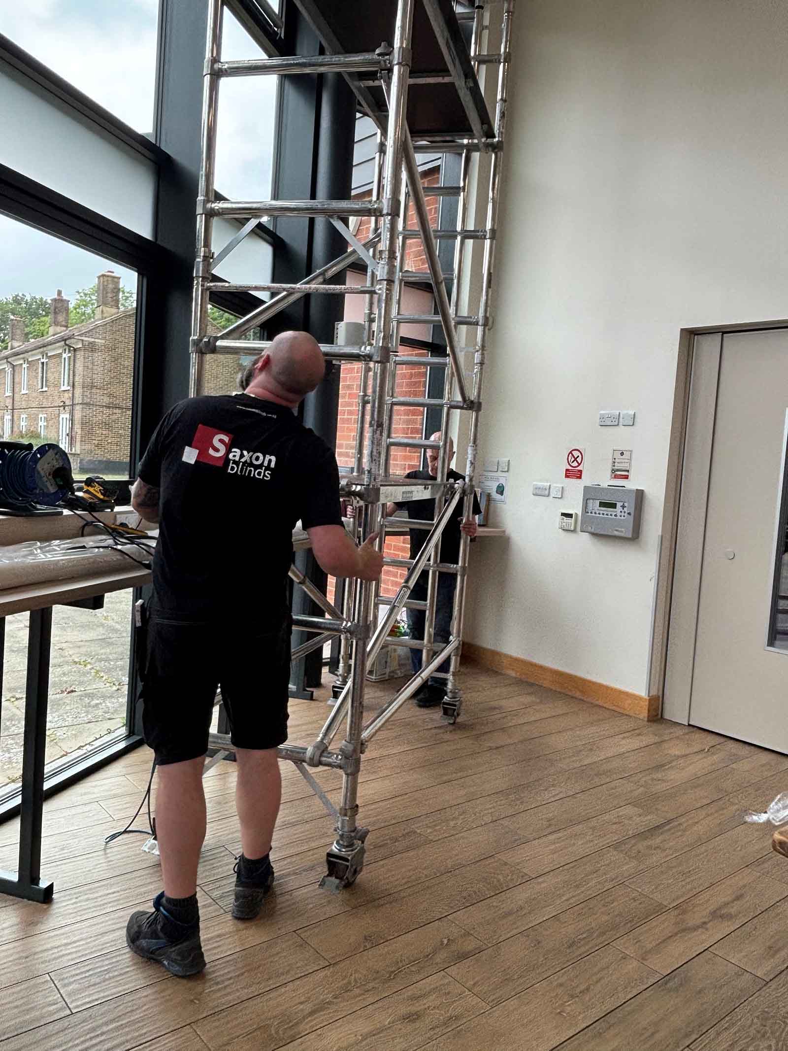 saxon blinds installers working at height