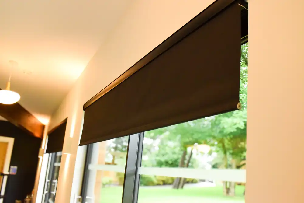 black extra wide roller blinds