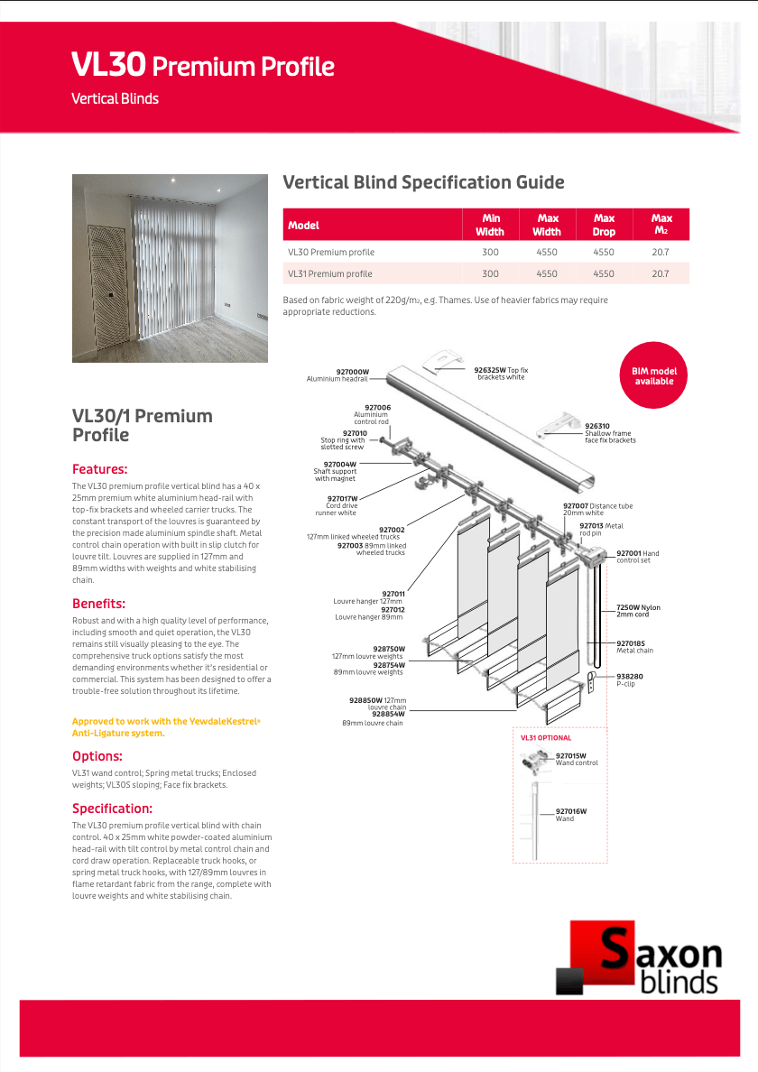 vl30 premium profile vertical blinds