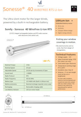 Sonesse 40 Wirefree RTS datasheet
