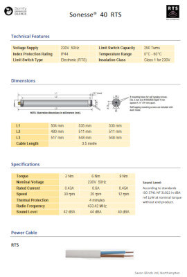 Sonesse 40RTS datasheet