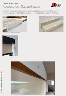 saxon blinds accessories - square fascia