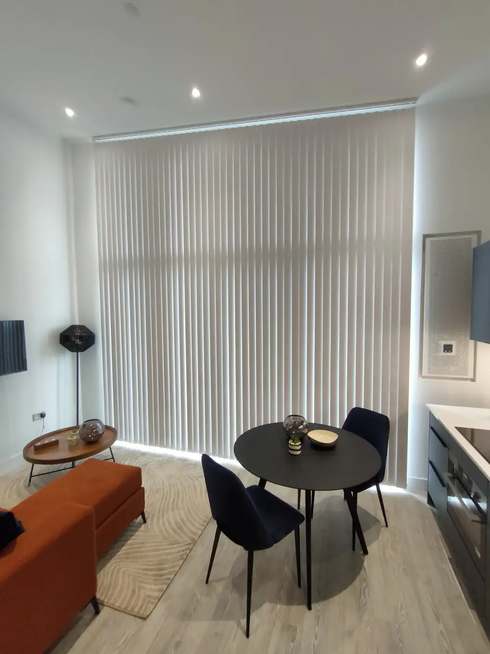 vertical blinds in apartment
