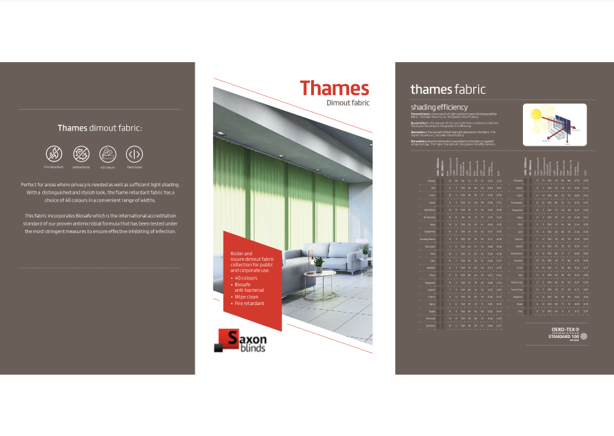 thames dimout fabric shading efficiency sheet
