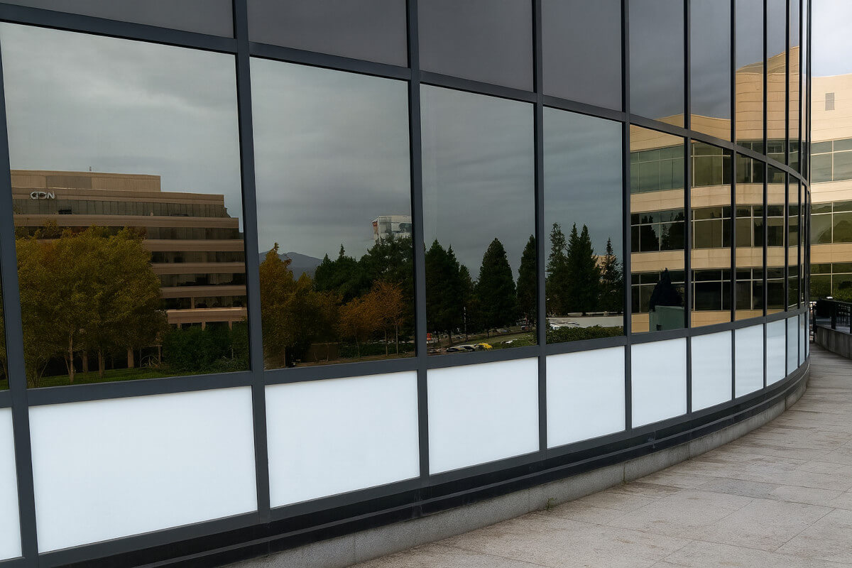 window film on commercial building