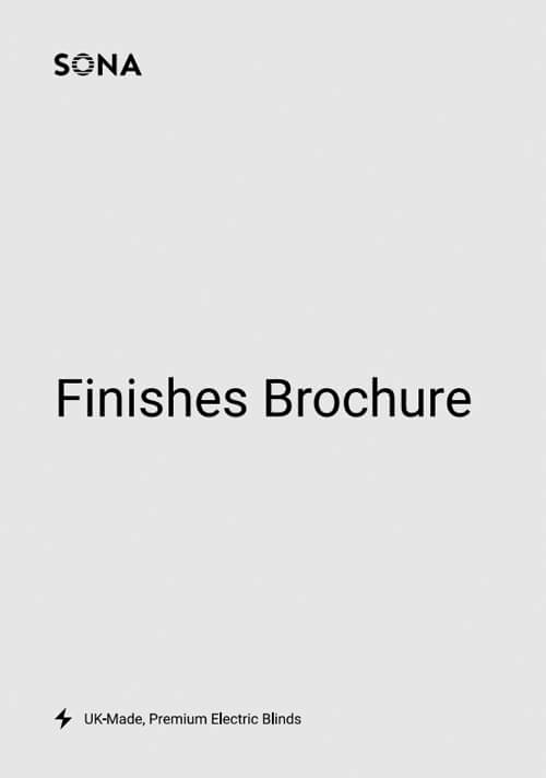 Sona Blinds Finishes Brochure cover