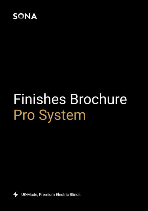 Sona Blinds Finishes Pro System Brochure cover